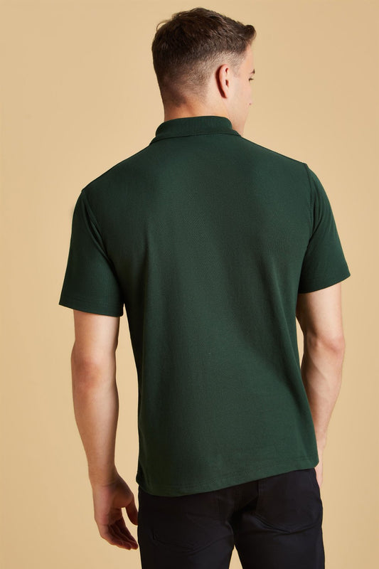 Men Stylish Green Cotton Polo T-Shirt