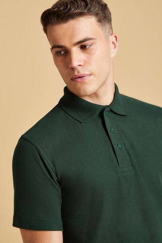 Men Stylish Green Cotton Polo T-Shirt