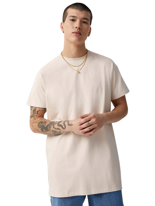 Half Sleeves Round Neck Pale Ivory T-Shirt