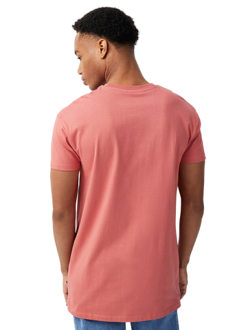 Half Sleeves Round Neck Coral Pink T-Shirt