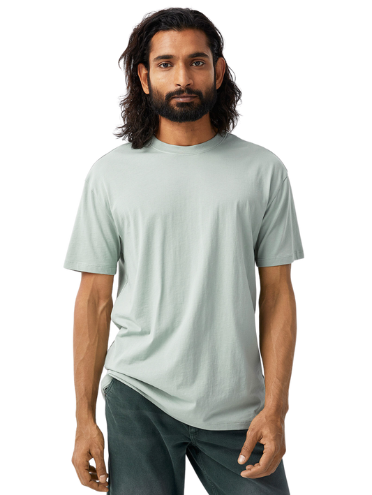 Half Sleeves Round Neck Sage Green T-Shirt