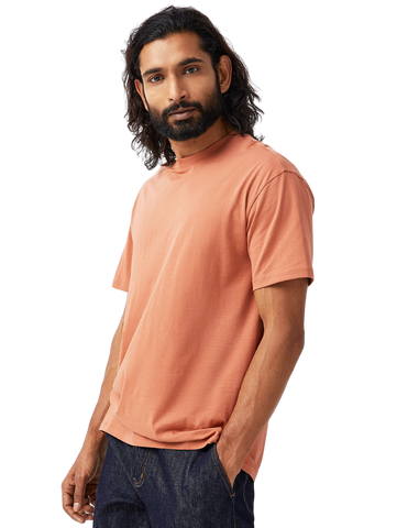 Half Sleeves Round Neck Peach T-Shirt