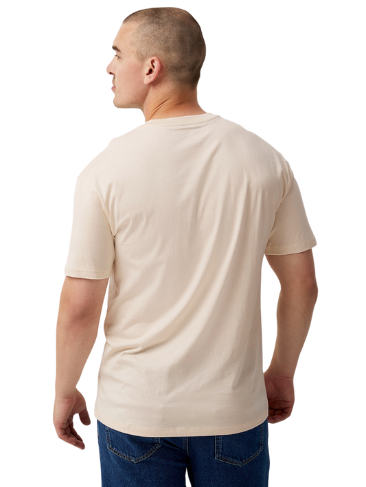 Half Sleeves Round Neck Cream T-Shirt