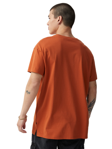 Half Sleeves Round Neck Dark Orange T-Shirt