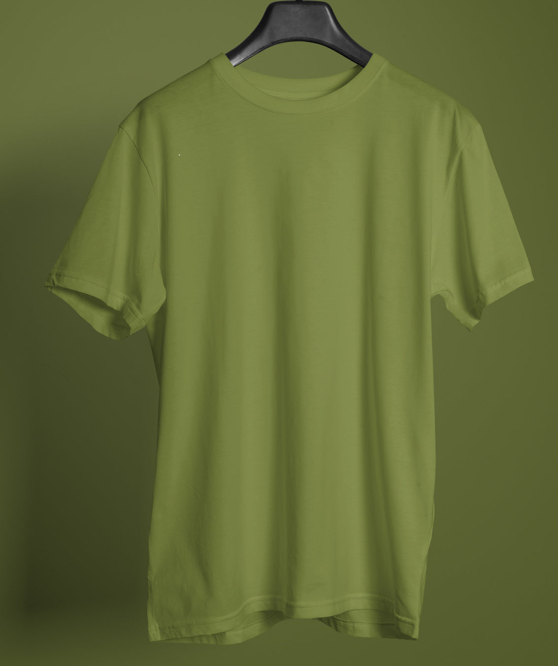 Olive Green Round Neck Tee