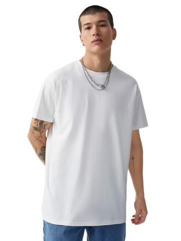 Half Sleeves Round Neck White T-Shirt