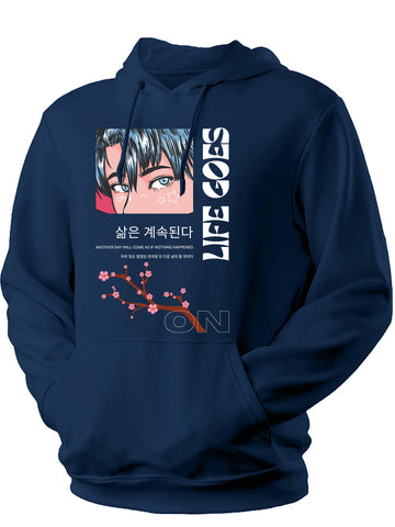 Unisex Anime Life Goes Printed Hoodie