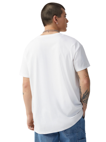 Half Sleeves Round Neck White T-Shirt