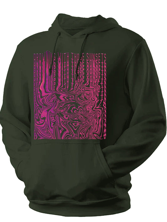 Unisex Anime Sunset Printed Hoodie