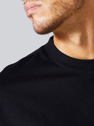 Oversize Loose Fit Black Plain Cotton T-Shirt