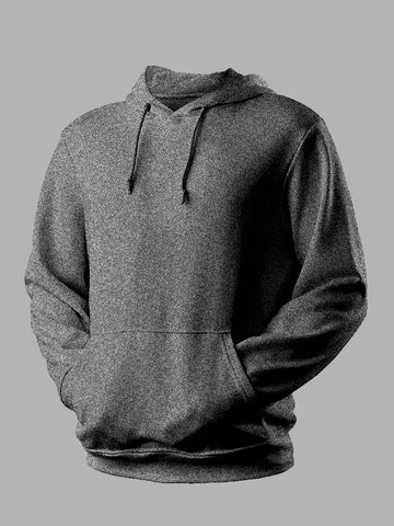 Elegant Hoodie for Men - Dark Grey Melange