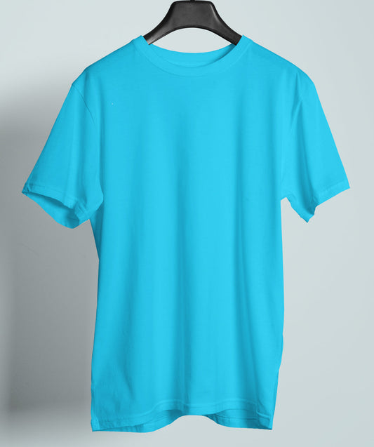 Turquoise Blue Round Neck Tee