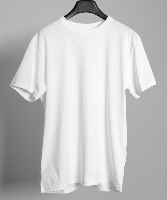 White Round Neck Tee