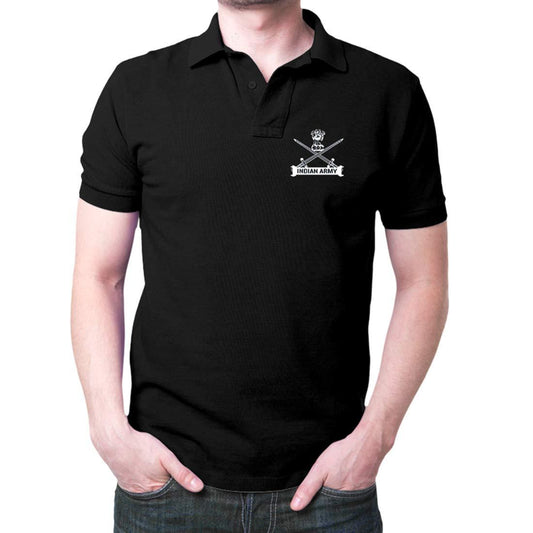 Indian army Polo T-Shirt Black Color