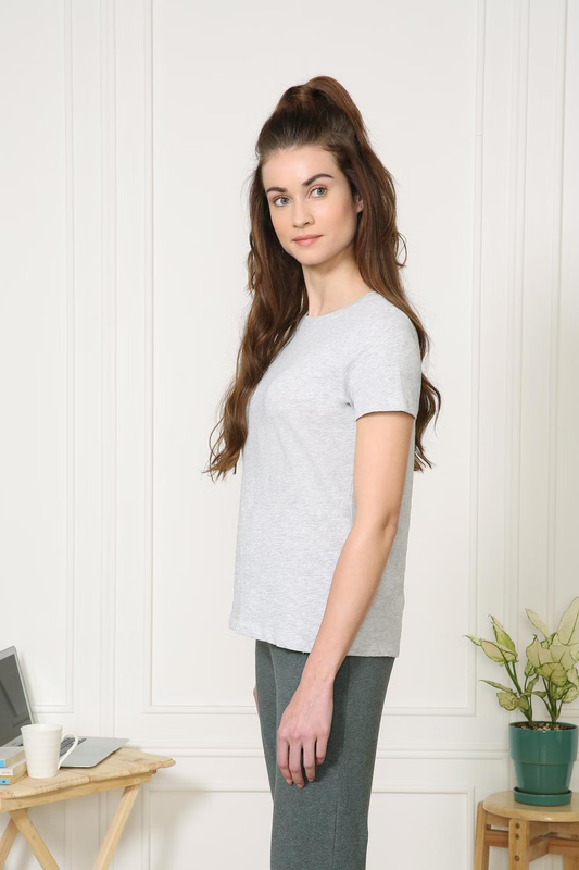 Women's Stylish Half Sleeves Cotton Round Neck Regular Fit T-Shirt