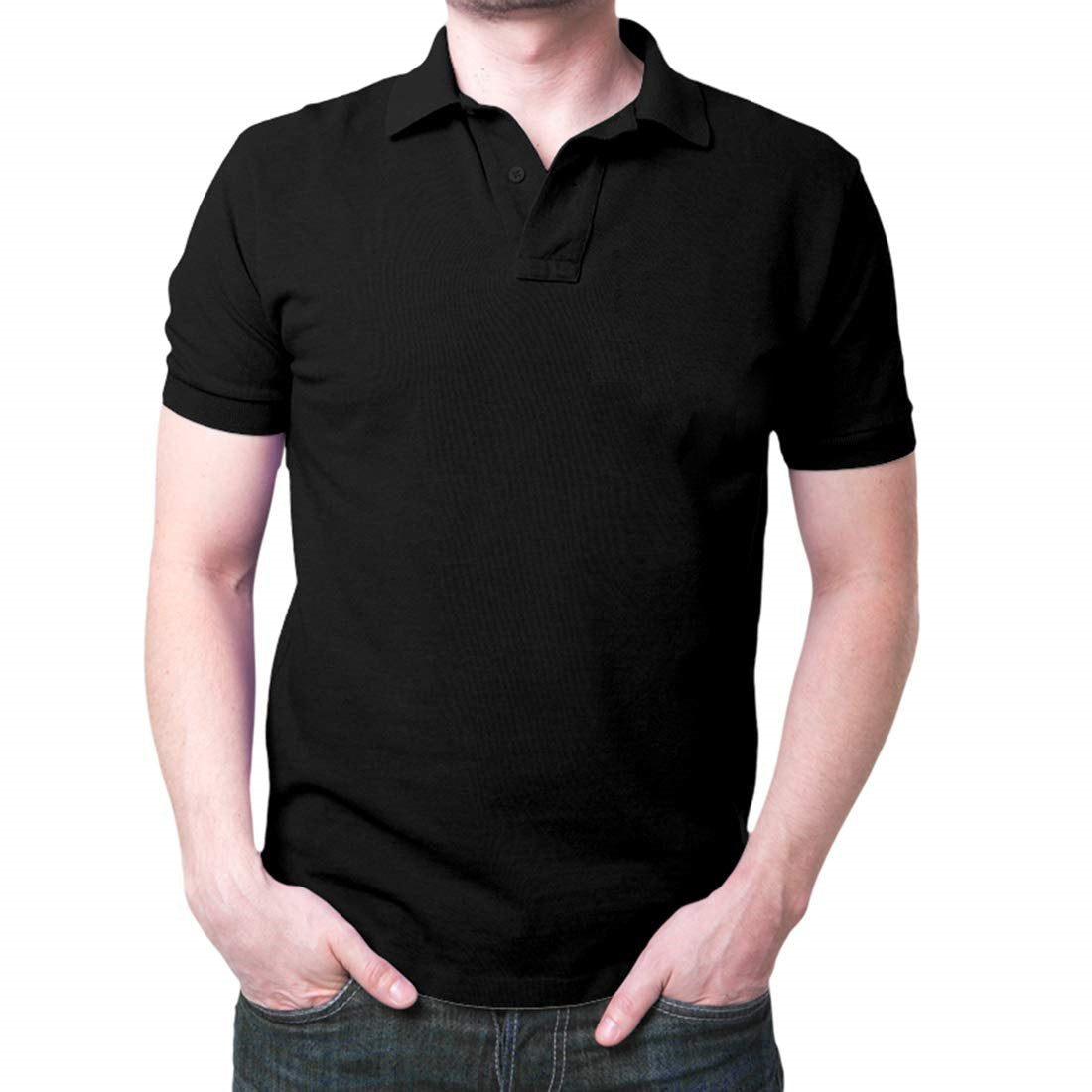 Black Plain Polo T-Shirt