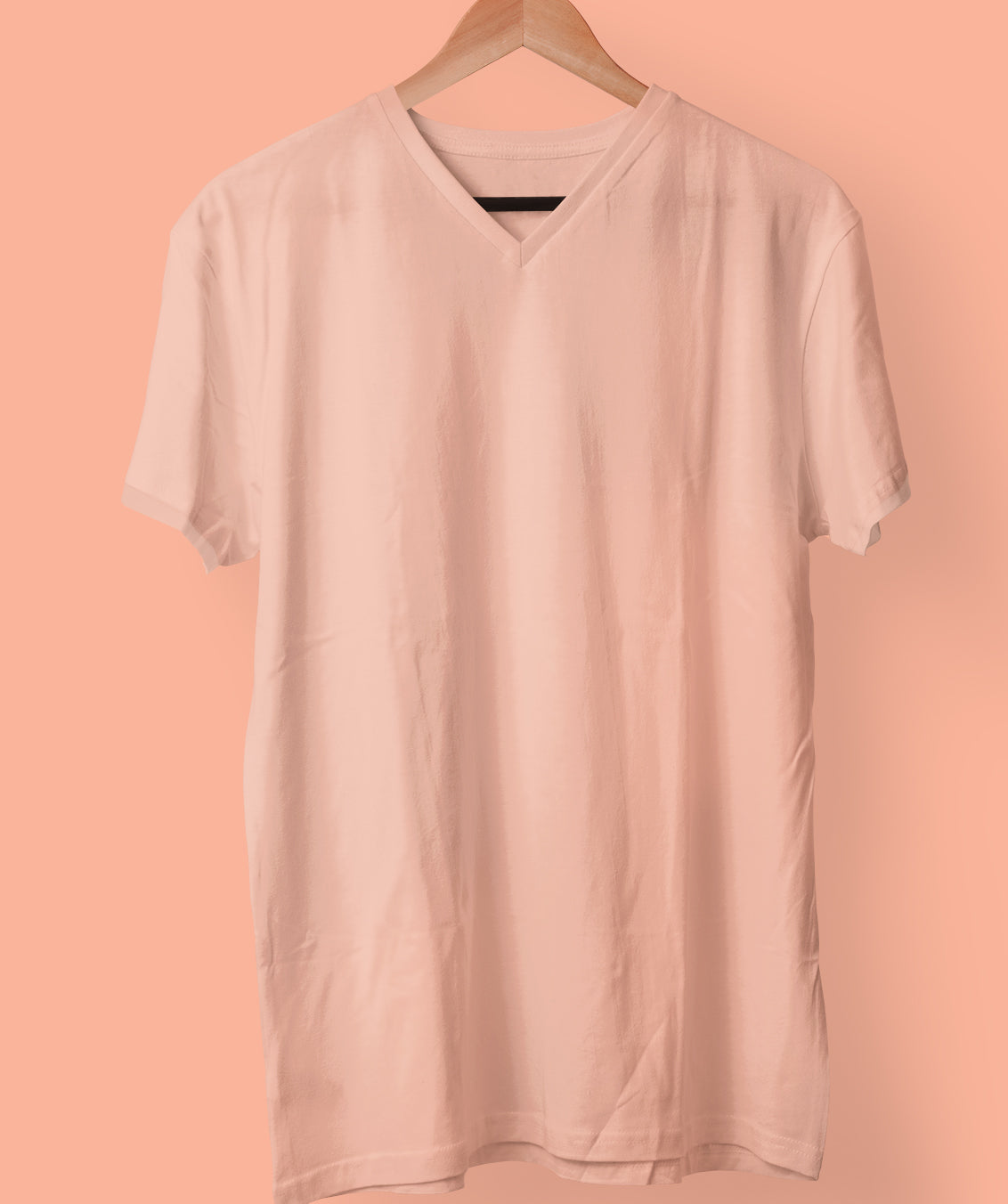 Peach V Neck Tee