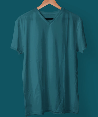 Teal Blue V Neck Tee