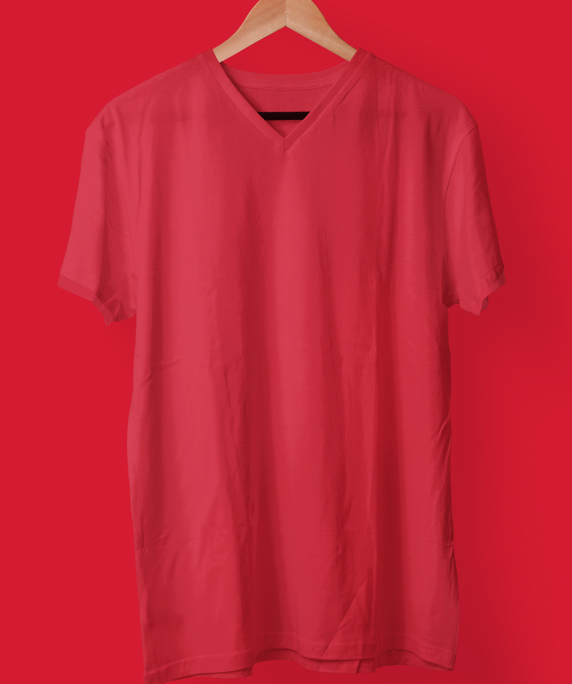 Red V Neck Tee