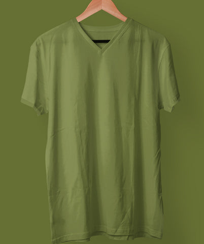 Olive V Neck Tee