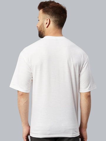 Oversize Loose Fit White Plain Cotton T-Shirt