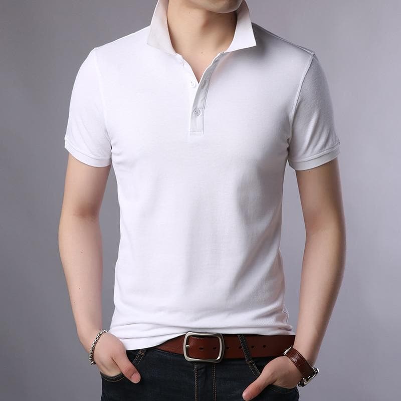 Men Stylish White Polo T-Shirt