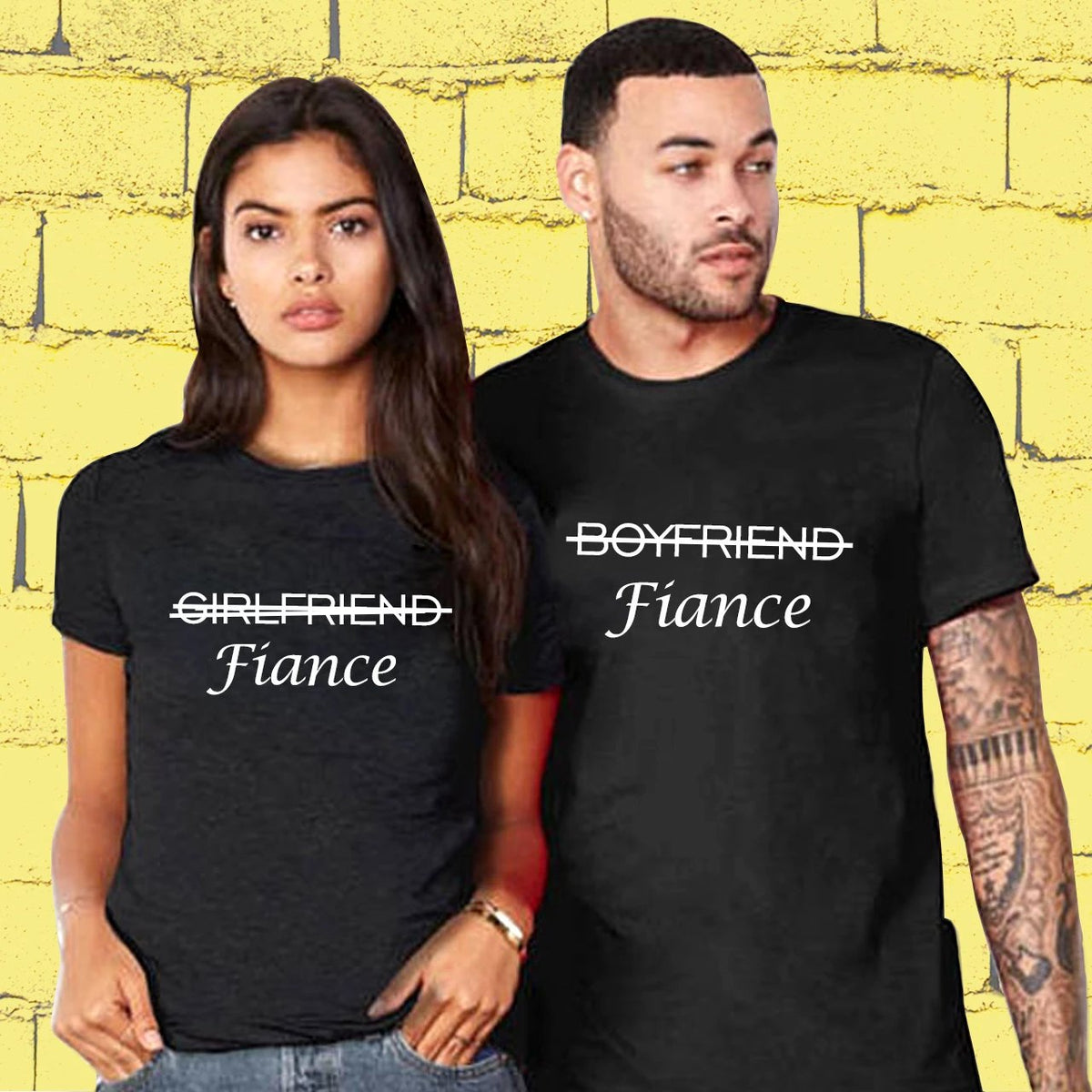 Boyfriend Girlfriend Fiance Half Sleeve Tshirts