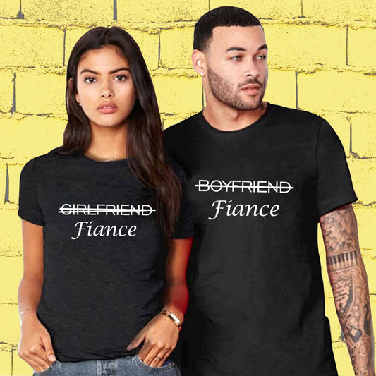 Boyfriend Girlfriend Fiance Half Sleeve Tshirts