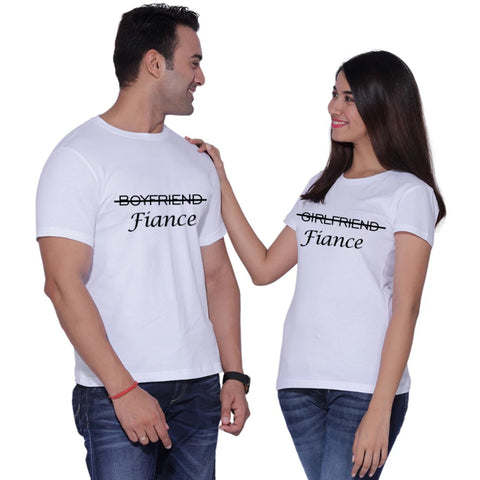 Boyfriend Girlfriend Fiance Half Sleeve Tshirts