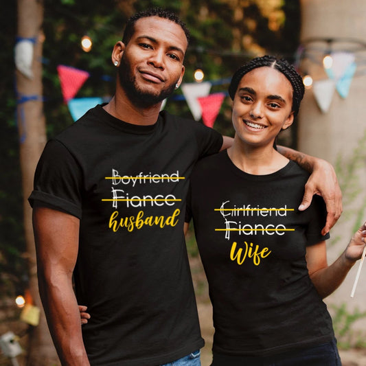 Girlfrend Boyfriend Fiance Half Sleeve Tshirts