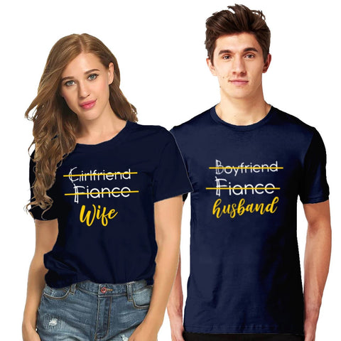 Girlfrend Boyfriend Fiance Half Sleeve Tshirts