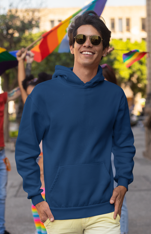 Elegant Hoodie for Men - Navy Blue