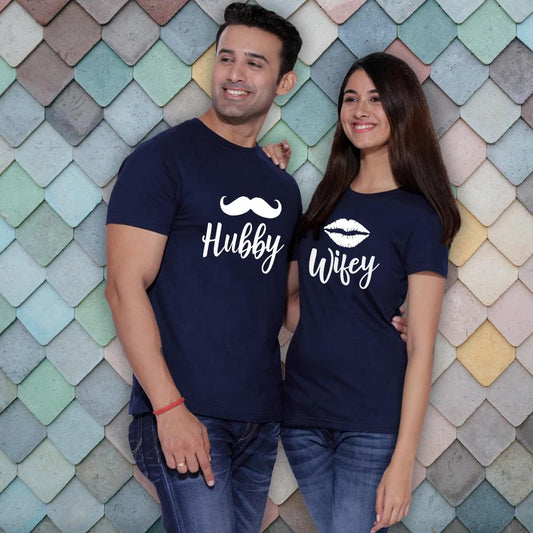 Hubby Wifey Half Sleeve Tshirts