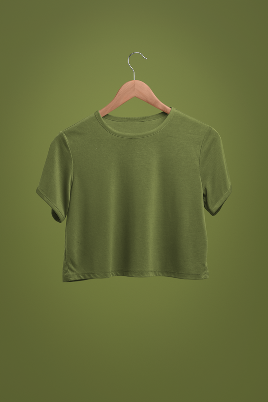 Olive Green Crop Top