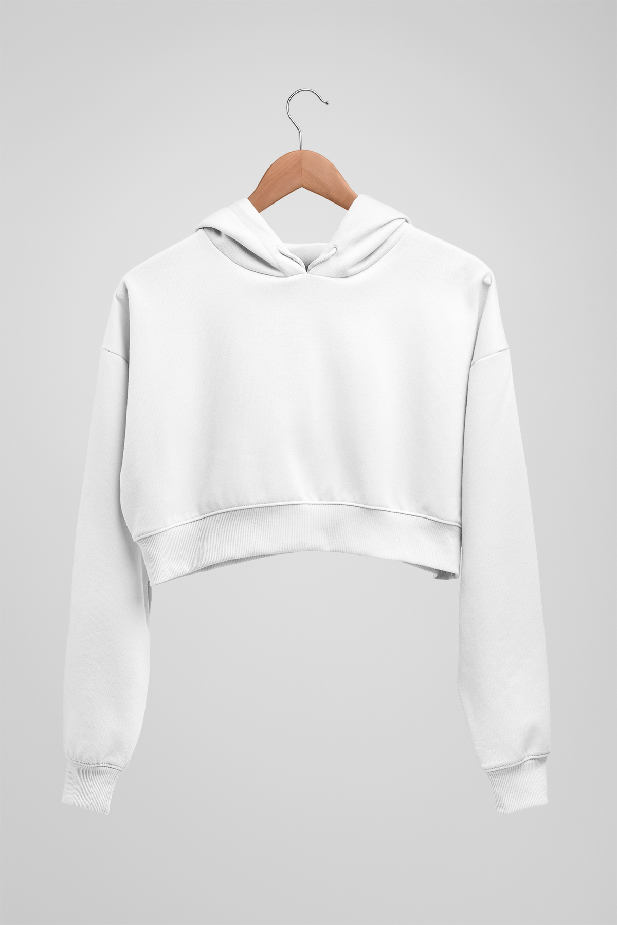 White Crop Hoodies