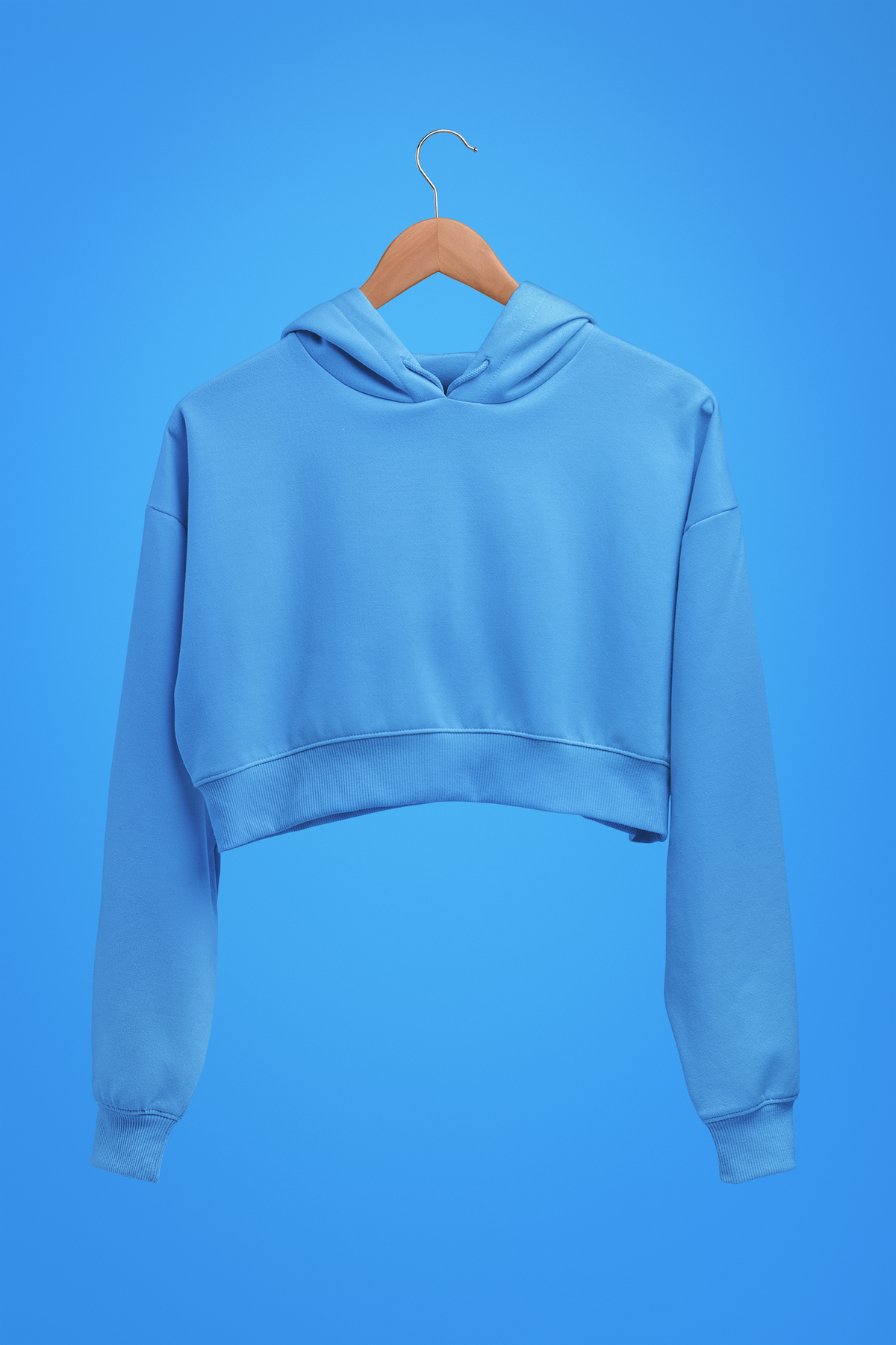 Sky Blue Crop Hoodies