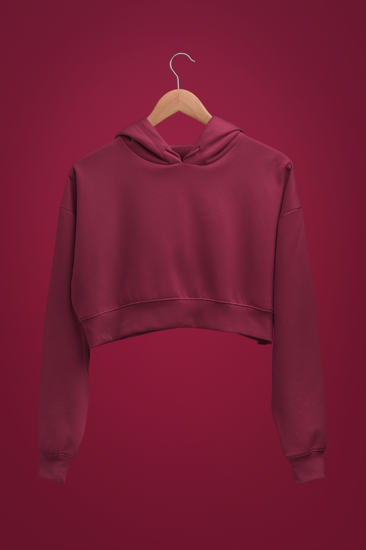 Maroon Crop Hoodies