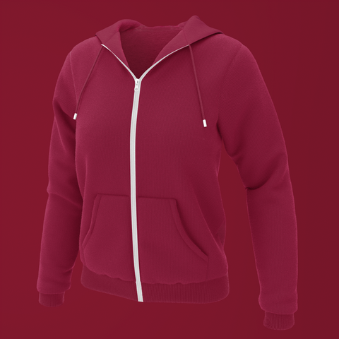 Maroon Zipper Hoodie