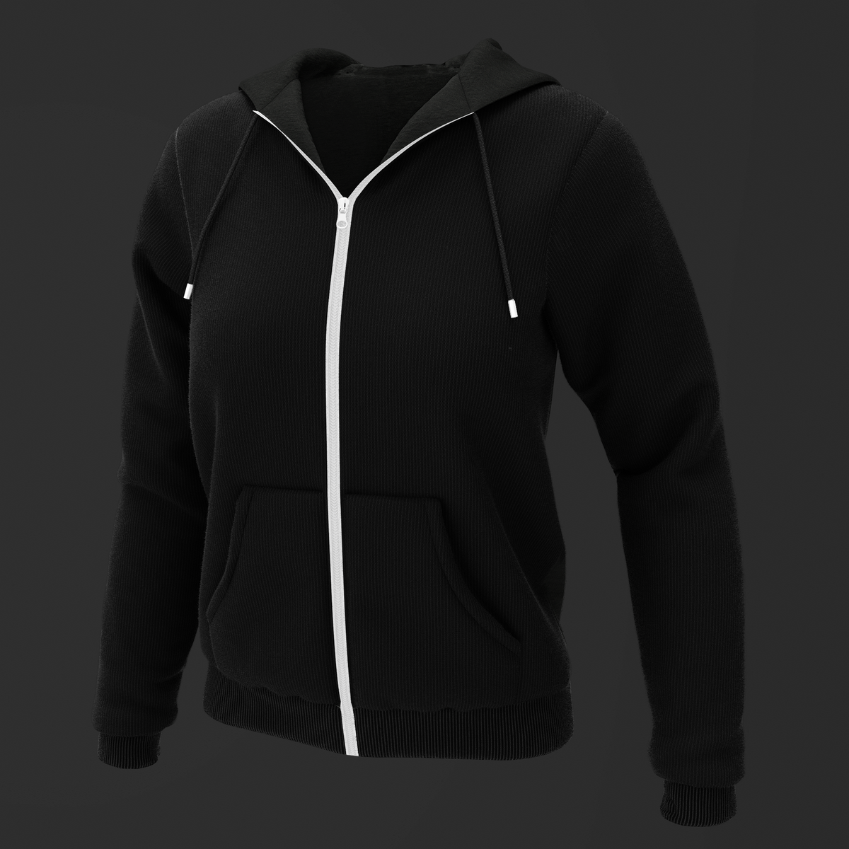 Black Zipper Hoodie