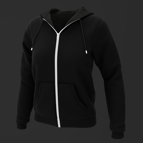 Black Zipper Hoodie