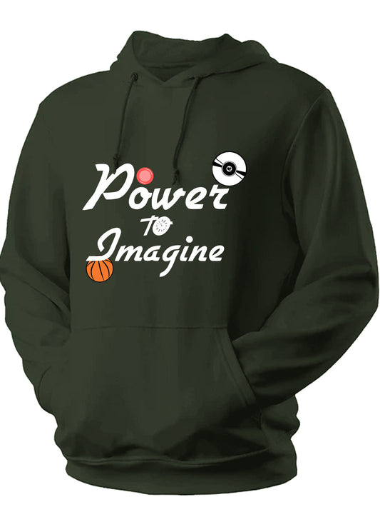 Unisex Anime Power to Imagine Printed Hoodie